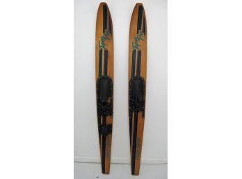 Pair Of Vintage Taper Pro Water Sprite 67' Wooden Water Skis  Great Wall Decor