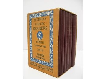 Rare 1909 McGuffey's Eclectic Readers Primer Through The Sixth 7 Book Boxed Set