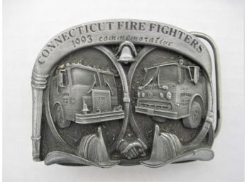 1993 Limited Edition Connecticut Fire Fighters Commemorative 3 Dimensional  Belt Buckle