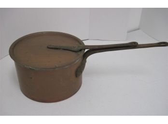 Rare Antique  Lewis & Conger New York, France 8 Quart/2 Gallon Heavy Copper Lidded Pot