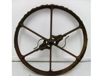 Antique Cast Iron 30' Tractor Or Wagon Wheel  Great Industrial Look #2