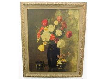 Hermann Dudley Murphy Vintage Floral Still Life Print On Board