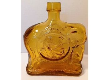Vintage  1968 Wheaten Amber Glass Elephant Bottle  Republican Campaign Nixon Agnew