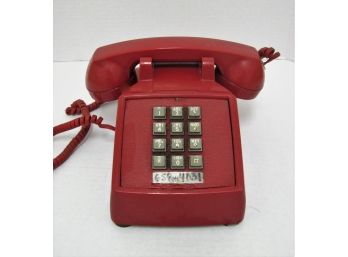 Vintage Tabletop Push Button Red Telephone