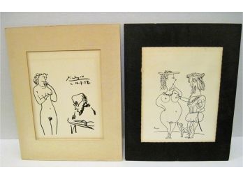 Pablo Picasso Pair Of Vintage Modern Classic Series Matted Prints