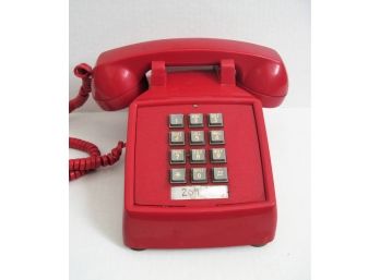 Vintage Tabletop Push Button Red Telephone