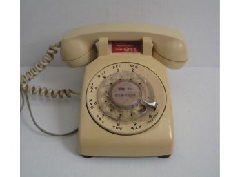 Vintage Tabletop Rotary Dial Cream Telephone