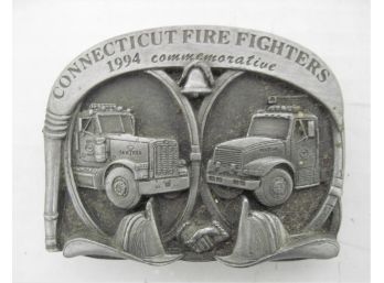 1994 Limited Edition Connecticut Fire Fighters Commemorative 3 Dimensional  Belt Buckle