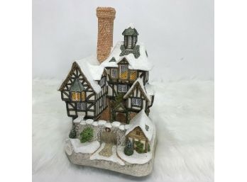 Pair Of Original David Winter Christmas Cottages Scrooge Family House & Tiny Tim House