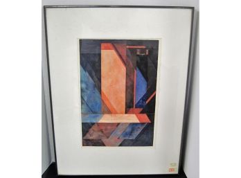 Listed Artist  KEITH ACHEPOHL (1934-2018) Original Abstracr Watercolor From Egypt Day And Night Collection