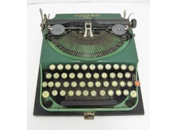 Very Rare Early 1930s Remington Duo Tone Green Porto Rite Typewriter