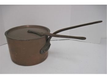 Rare Antique  Lewis & Conger New York, France 6 Quart Heavy Copper Lidded Pot