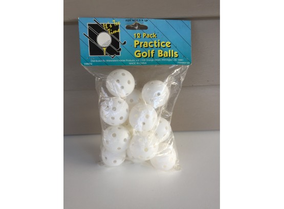12 Pack Bag Practice Golf Balls. Unopened New Old Stock.