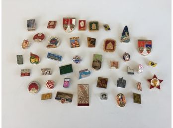 Lot Of Vintage Russian Soviet Pins. Lenin, Etc.