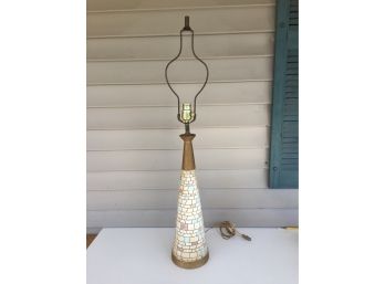Mid-Century Modern Table Lamp. Measures 36 1/2' To Top Of Brass Finial.