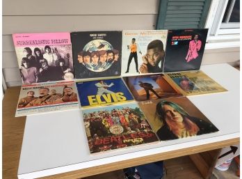 10 Rock Plus LP Records. Bobby Womack, Elvis Presley, Otis Redding, Jefferson Airplane, The Beatles.