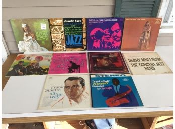Lot Of 10 Vintage Jazz LP Records. Donald Byrd,  Frank Sinatra, Cannonball Adderely, Stan Getz, Gerry Mulligan