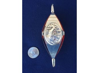 1990 Wallace Silversmiths 35g Sterling Silver Christmas Ornament In Original Box.