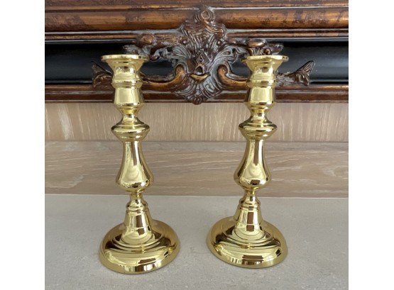 Pair Of Baldwin Brass Candle Holders
