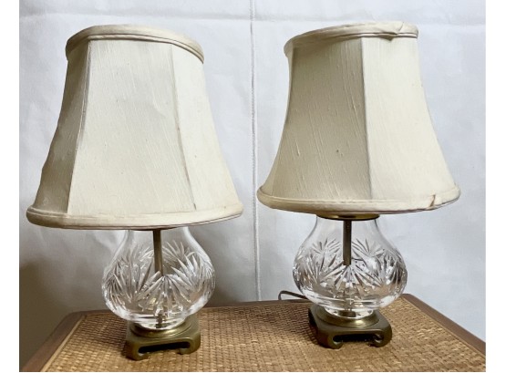 Pair Of Petite Waterford Lamps