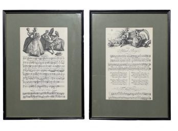 Two Framed Antique Sheet Music
