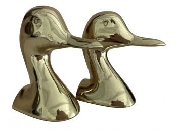 Virginia Metalcrafters Brass Duck Head Bookends
