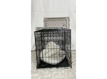Dog Crate And Two Extendable Gates