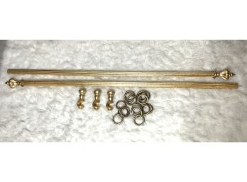 Wooden Gilded Rod For Drapes With Hardware