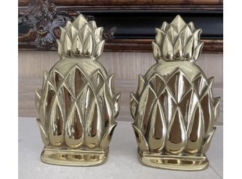 Virginia Metalcrafters Brass Pineapple Bookends