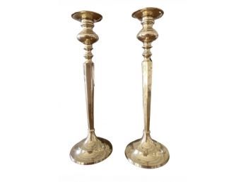 Pair Of Century Brass Candle Holders