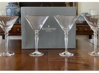 Four Waterford Crystal Martini Glasses. New In Boxes (2) With Labels