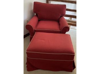 Crate And Barrel Club Chair With Ottoman