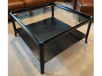 Heavy Metal And Glass Coffee Table