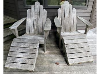 Pair Of Smith And Hawkins Adirondack Chairs And Ottoman