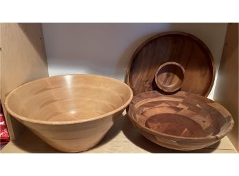 Three Wooden Bowls