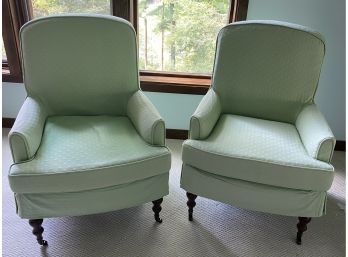Pair Of Pottery Barn Teen Chairs With Caster Front Feet