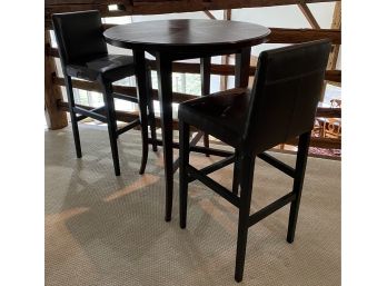 High Top Table With Two Pleather Stools