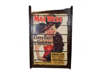 Vintage Mae West Movie Poster Art Mounted On Wood