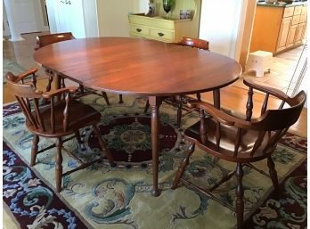 Beautiful Condition! Pennsylvania House Colonial Style  Dining Table, 2 Leaves, Table Pads 54 X 48