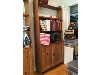 Pine Bookcase With Cabinet Base