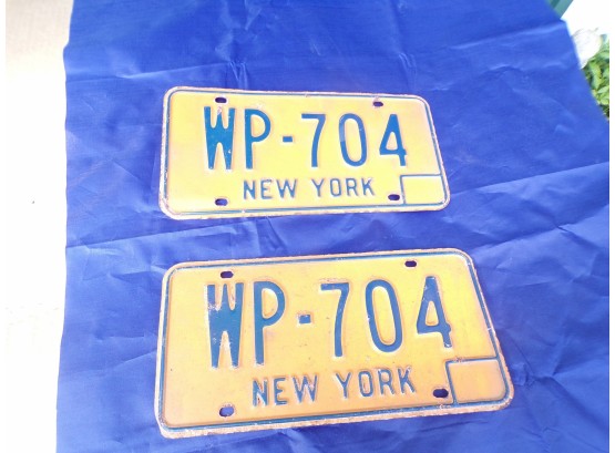 Pair Of Old New York License Plates