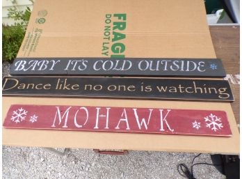 Lot Of  3   Wood Signs