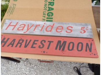 Lot Of Two  Country Wood Signs