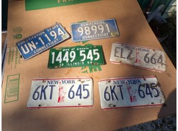 Lot Of 6 Assorted License Plates