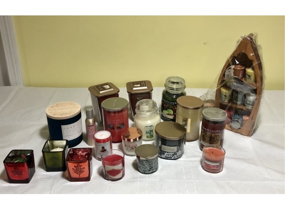 Large Lot Of Candles Mostly Yankee Candles