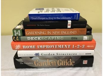 A Stack Of 5 Gardening And Home Books And Two Additional Miscellaneous
