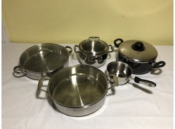 Groping Of Five Various Cooking Pots