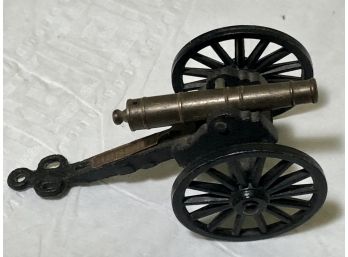 Vintage Cast Iron And Brass Military Cannon