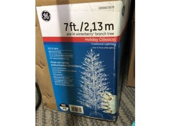 Pre Lit Seven Foot Winterberry Branch Tree For Indoor/Outdoor Use