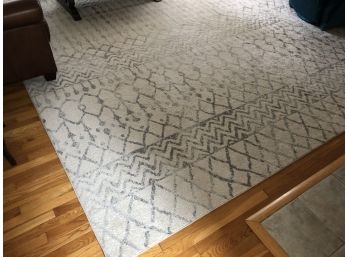 Large Ivory Grey Area Rug 12' X 15'. Less Than One Year Old